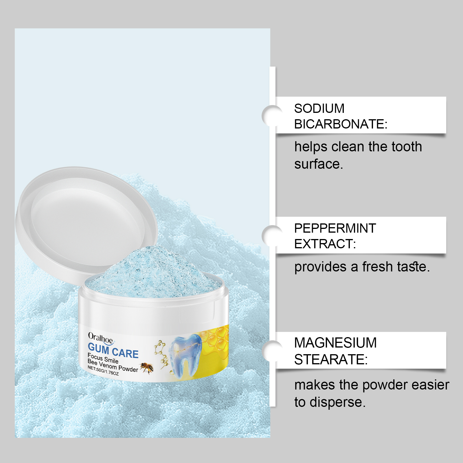 ORALHOE 50g Bee Venom Powder R – Teeth Whitening Co Bewertung und Preis